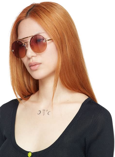 rimless round sunglasses versace.